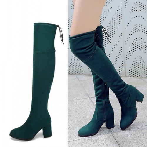 teal thigh high boots